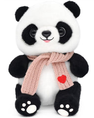 HWD Panda doll with love heart scarf offers a cozy cuddle for bedtime
