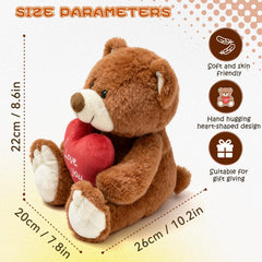 HWD I Love You teddy face close-up soft plush texture