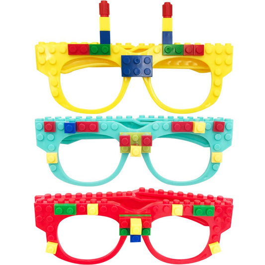 Hxezoc building bricks glasses frames in bright colors for party activities