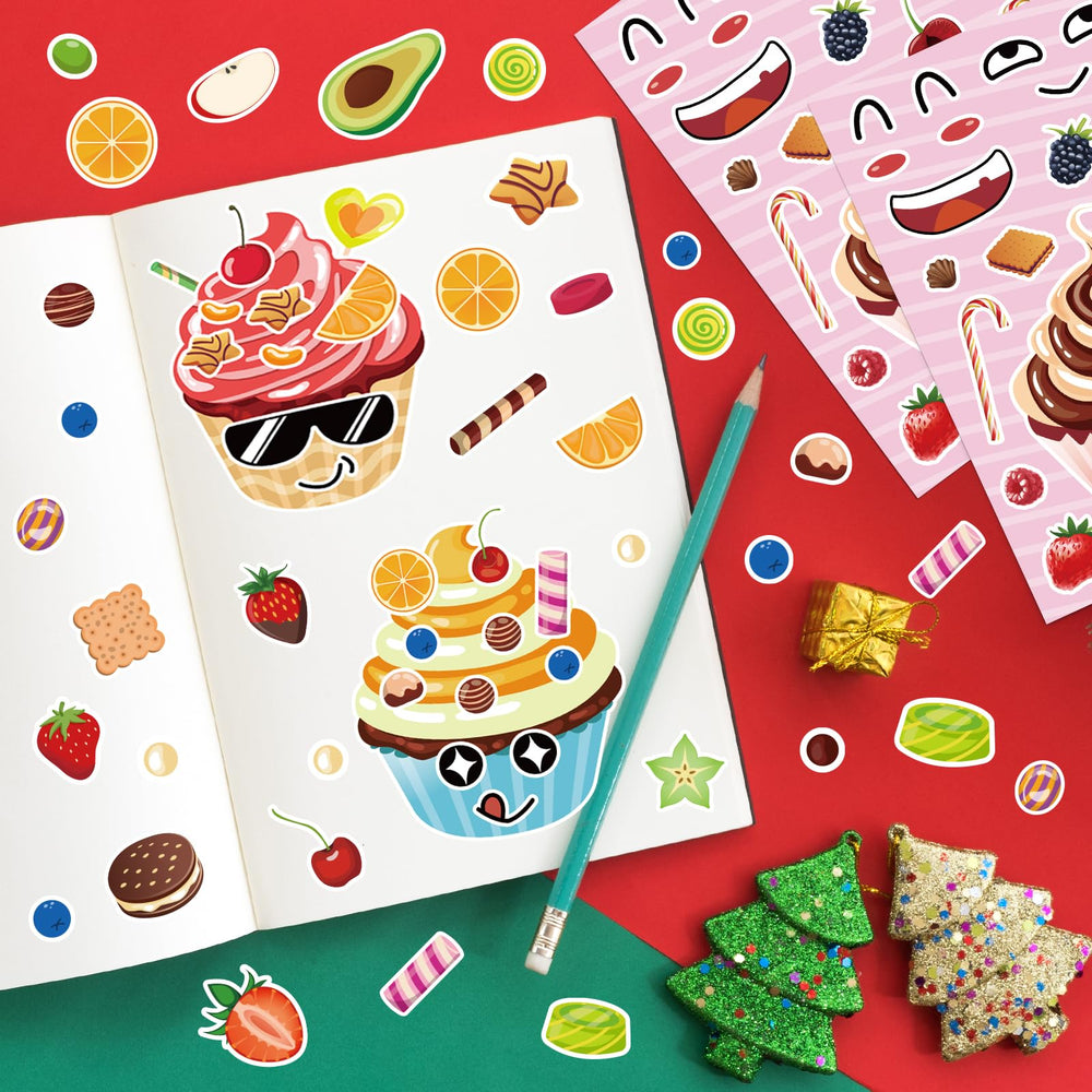 Hxezoc cupcake stickers style 08 perfect for DIY craft stations and gifting.