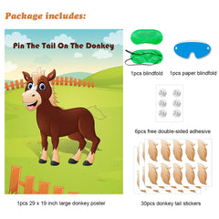Hxezoc donkey party game setup on a wall.