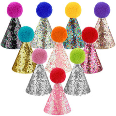 Hxezoc glitter mini hat closeup shows bright sequins for festive moments.