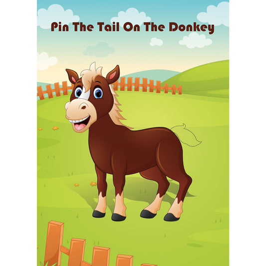 Hxezoc pin the tail on the donkey poster ready for party games.