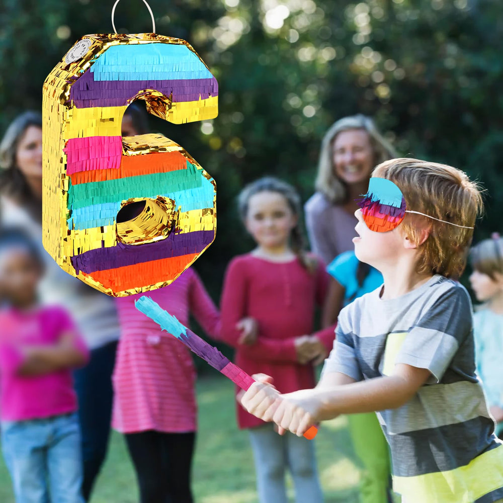 Hxezoc Rainbow 6 pinata suits 6th birthday party themes.