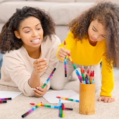 Hxezoc stacking crayons length adjustable design adapts to different play setups.