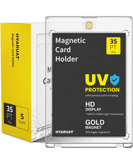 HYARUAT 35pt magnetic card holder front view preserves visibility and protection.