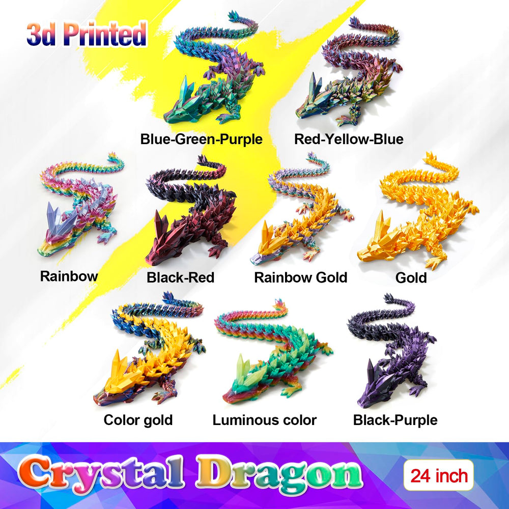 HyBaiS 24-inch luminous rainbow dragon glows vividly in dark.