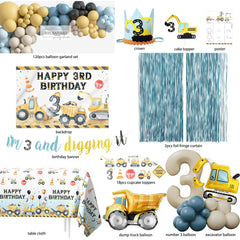 HYCSANBAO balloon garland featuring construction colors, easy setup for a festive centerpiece