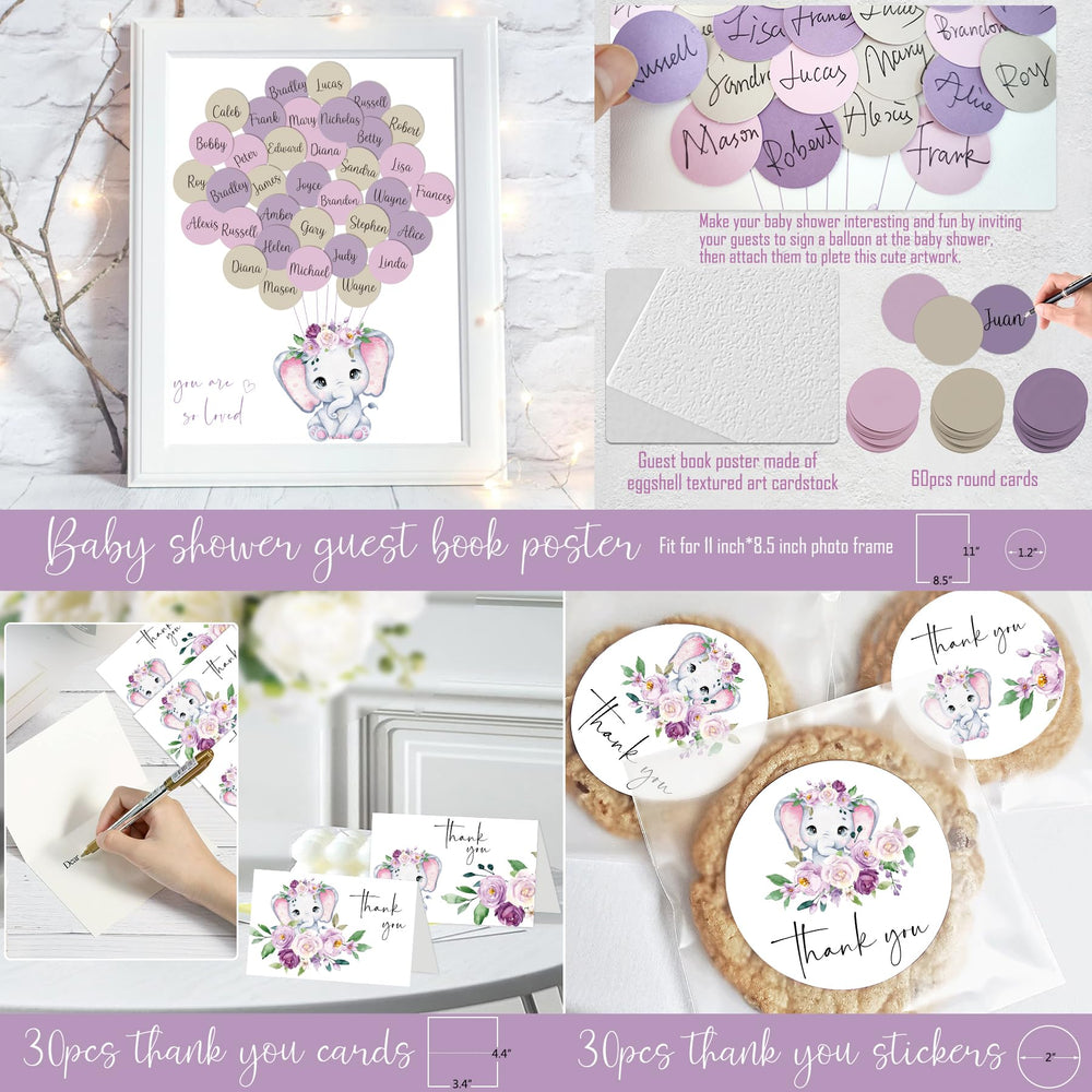 HYCSANBAO elephant baby shower banner sweet baby girl for display.