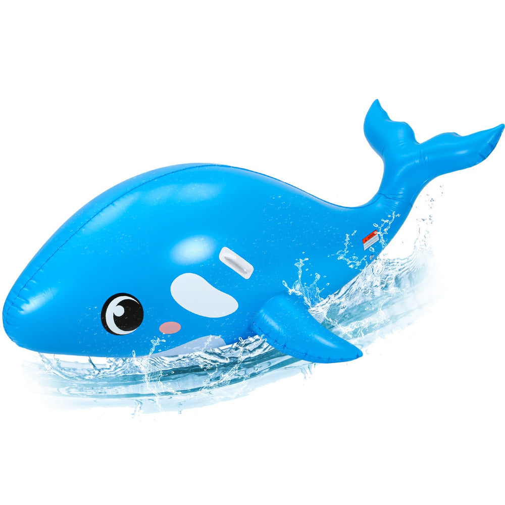 HyDren giant inflatable whale pool float, 79-inch, for shared pool fun.