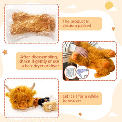 HyDren Highland Cow baby plush 2, compact farm buddy for storytelling.
