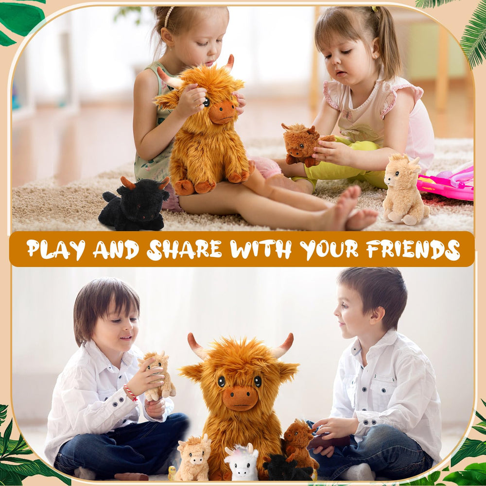 HyDren Highland cow decor plush, perfect for bedroom shelves and storytelling play.
