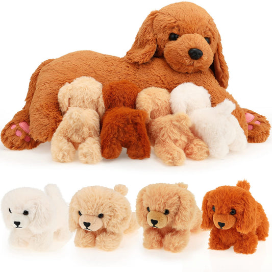 HyDren Nurturing Dog mother, 16-inch plush, ideal for cuddling and storytelling.