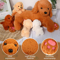 HyDren Nurturing Dog black puppy, 5-inch plush, magnetic nose play.