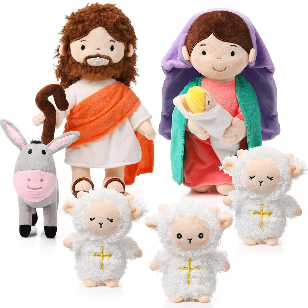 HyDren plush nativity Mary with baby Jesus for comforting family play