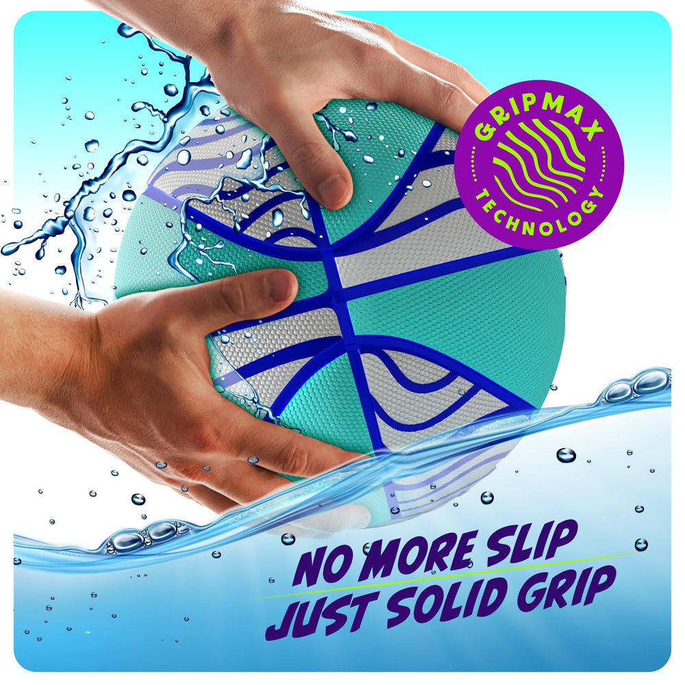 HydroSport pool basketball on the beach demonstrates versatile use across wet and dry surfaces.