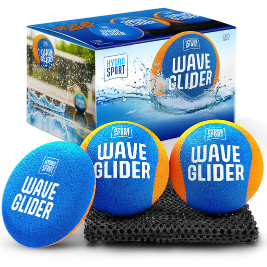 HydroSport skipping water balls in close-up, vibrant colors for quick beach or pool play.