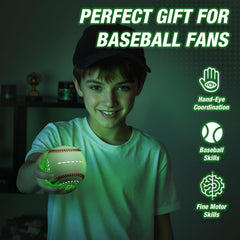 HYES glow-in-the-dark baseball used by kids during night play.