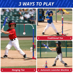 HYES blue standing tee provides stable swing practice.