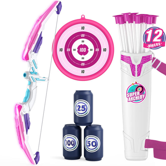 HYES bow with LED lights helps kids aim accurately at night