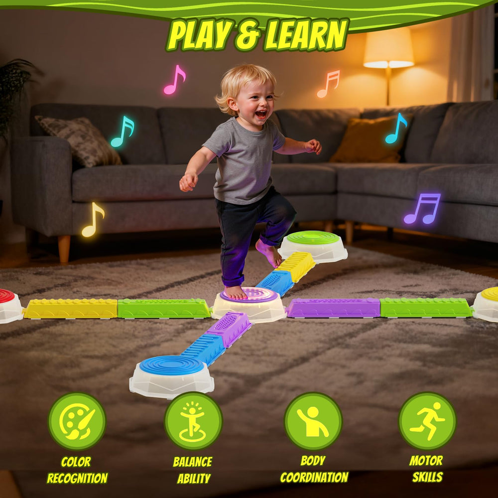HYES interlocking balance beams provide stable balance practice for growing kids