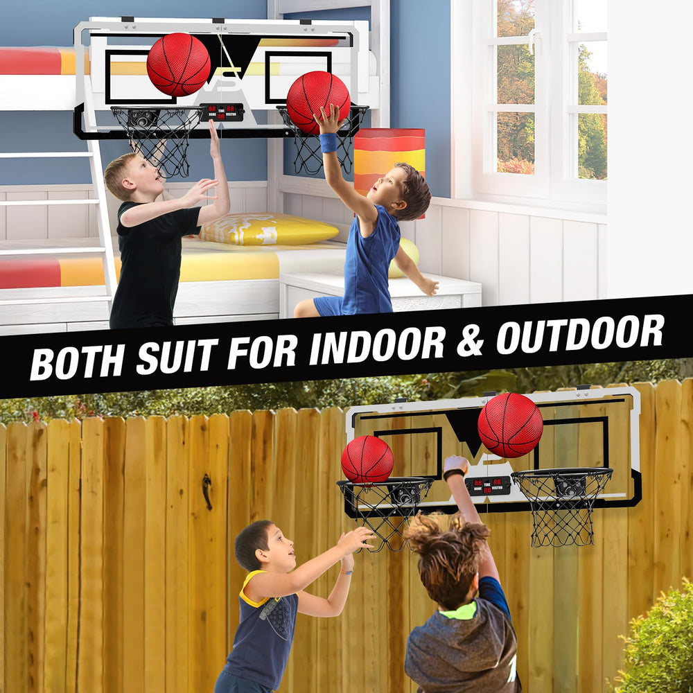 HYES mini-basketball set includes 3 balls for instant play