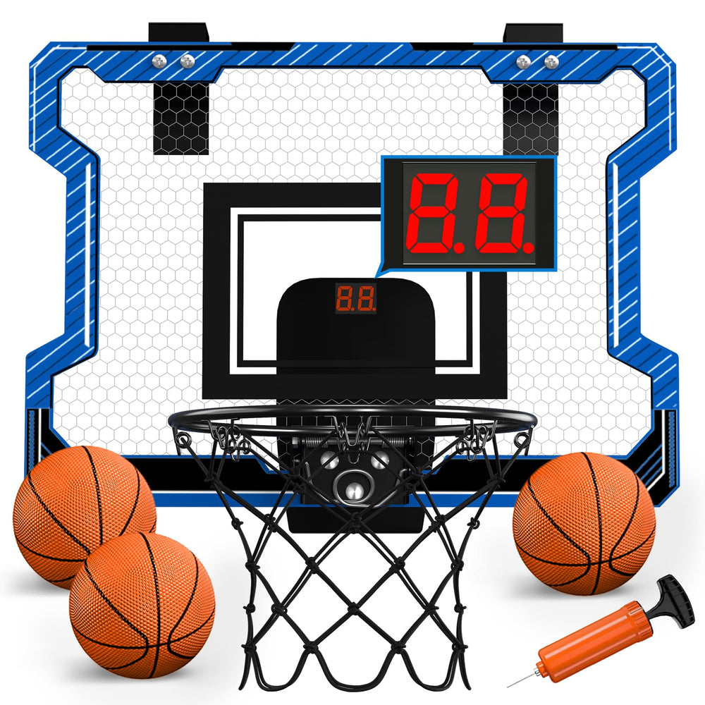 HYES Mini Basketball Hoop door-assembly: easy over-the-door setup for instant play.