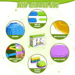 HYES non-slip bottom keeps stones stable for indoor and outdoor play.