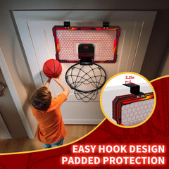 HYES over-door mount clip keeps the hoop secure during play