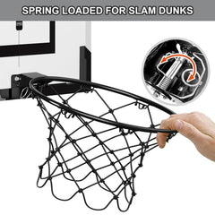 HYES reinforced steel rim withstands strong dunks for durable performance.