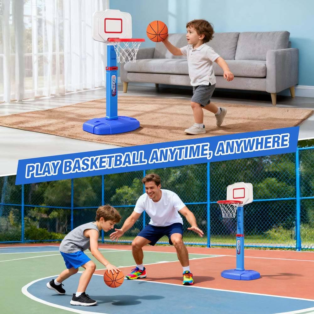 HYES Mini basketballs set offers tiny-hand friendly grip and play.
