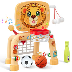 HYES toddler basketball hoop for indoor play boosts coordination.