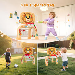 HYES toddler soccer goal encouraging kicking practice and gross motor skills.