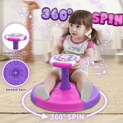 HYES Unicorn Sit and Spin showing LED-lit music keys for engaging play.
