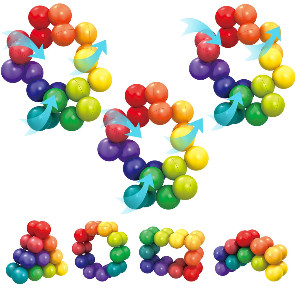 Hymaz rainbow ball sensory toy shows color beads for calm, focused play