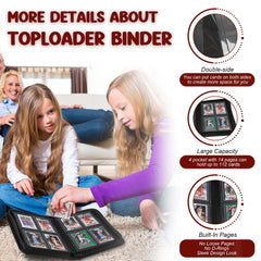 HYMENEX Toploader Binder interior features 14 sleeves ready to organize cards.
