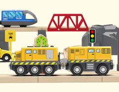 Gift-ready packaging for HYPERLIVING wooden train playset