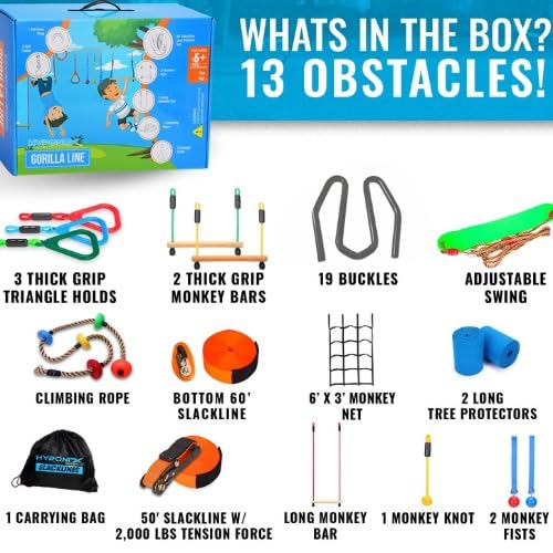 Hyponix Ninja obstacle rings for upper-body coordination outside.
