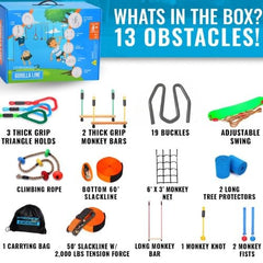 Hyponix Ninja obstacle rings for upper-body coordination outside.