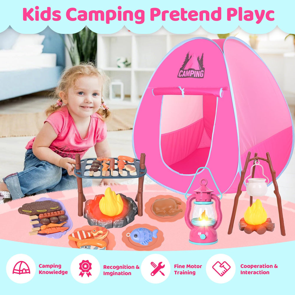 hyrenee camping set campfire prop with glow friendly design for cozy storytelling play