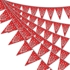 Hysilla Western banner pennant strip with 49 feet of festive flags for easy party decor.
