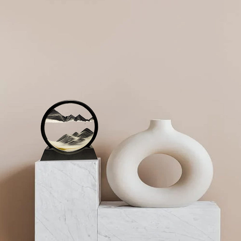 HYUGF moving sand art picture desk decor boosts focus and creativity during work.