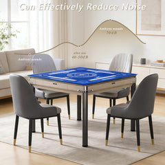 HYXFJITS Mahjong Mat blue ready for poker and board games.