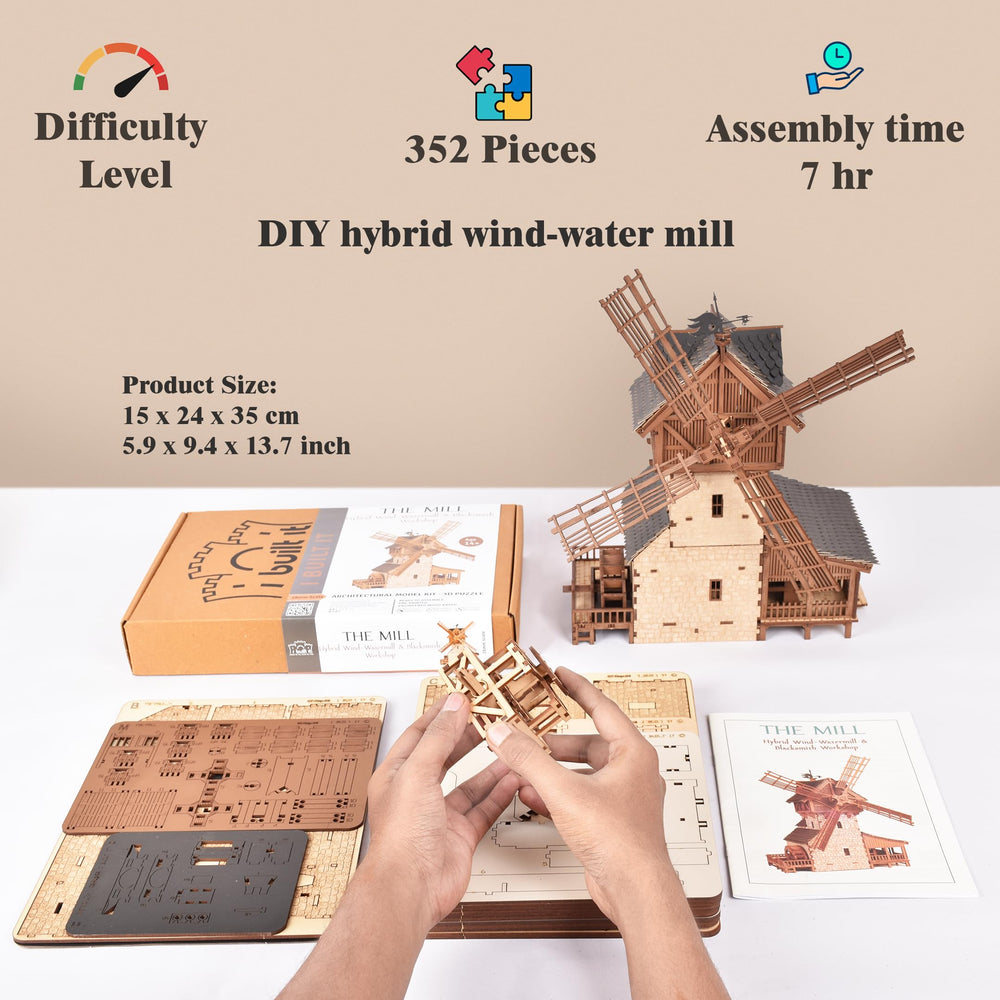 I BUILT IT wooden mill-hybrid waterwheel-closeup; highlights craftsmanship and details.