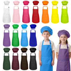 IAGBIBUI kids apron set in multicolor folded for easy storage and quick use.