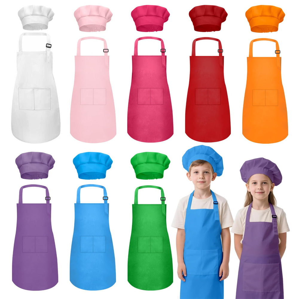 IAGBIBUI kids apron with two pockets for art and baking storage