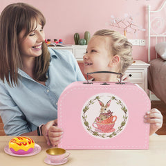 iAOVUEBY Tea Party Set Assembled: complete pretend tea set ready for playdate