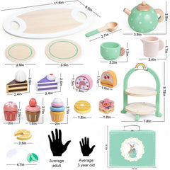 iaovueby wooden tea set cups for tiny hands and role play