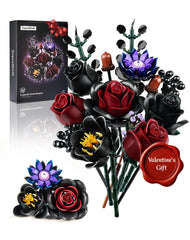 iATOM Black Burgundy Rose Bouquet centerpiece with dramatic color contrast.
