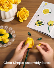 iATOM Yellow Rose Bouquet assembled bouquet displayed as a bright home centerpiece